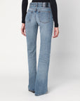 HAIKURE Flared Flora jeans in blue with washed effect