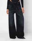 HAIKURE Wide Candy black denim jeans