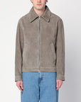 Ami Paris Gray suede zip-up jacket