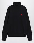 Ami Paris Navy blue turtleneck sweater Ami De Coeur