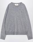 Ami Paris Gray Ami De Coeur sweater in wool and silk