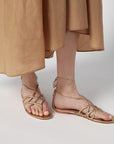 Aquazzura Low gold leather sandal