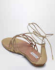Aquazzura Low gold leather sandal