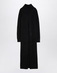 Jil Sander Long black alpaca turtleneck dress