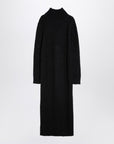 Jil Sander Long black alpaca turtleneck dress