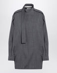 Jil Sander Grey wool shirt with scarf