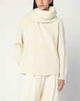 Jil Sander Ivory sweater in wool with scarf