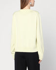 Jil Sander Light yellow cardigan with floral embroidery