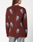 Jil Sander Brown cardigan with floral inlay