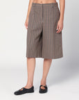 Jil Sander Brown check wool bermuda shorts
