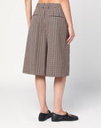 Jil Sander Brown check wool bermuda shorts