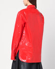 Jil Sander Shiny linen shirt with red tie