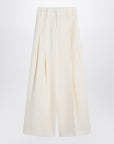 Jil Sander Wide cream trousers in silk blend