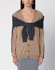 Moschino Beige/grey deconstructed cardigan