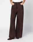GANNI Wide-leg brown jeans