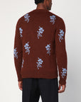 Jil Sander Brick-coloured alpaca sweater with embroidery