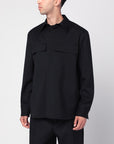 Jil Sander Black wool shirt with pockets