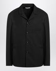 LEMAIRE Black overshirt jacket in wool blend