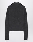 GANNI Grey polo with wool diamonds