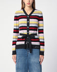 GANNI Multicoloured striped cardigan with belt