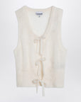 GANNI White mohair lace-up vest