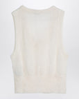 GANNI White mohair lace-up vest