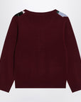 GANNI Burgundy checked cardigan in cashmere blend
