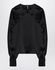 Max Mara Pianoforte Black silk satin blouse