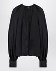 Max Mara Pianoforte Black silk satin blouse