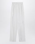 Sportmax Wide white cotton trousers