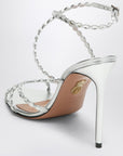 Aquazzura Love Struck silver sandals with crystals