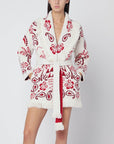 Alanui Chalk white/ruby Glimpse Of Eden cardigan