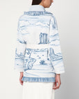 Alanui White/blue Silent Rider cardigan in wool