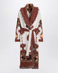 Alanui Long cardigan Icon Jacquard white/brown