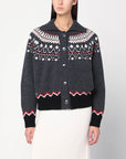 Alanui Grey Fair Isle patterned cardigan