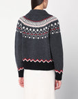 Alanui Grey Fair Isle patterned cardigan