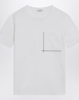 Brunello Cucinelli White cotton t-shirt with shiny pocket