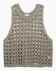 Brunello Cucinelli Dark green perforated cotton-blend tank top
