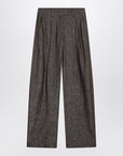 Brunello Cucinelli Wide brown trousers in cotton blend