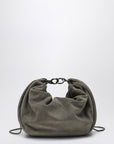 Brunello Cucinelli Hobo Brioche Bag in Grey/Sage Green Suede