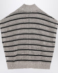 Brunello Cucinelli Striped mesh cardigan in linen blend