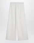 Brunello Cucinelli Wide white trousers in cotton and silk