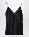 Max Mara Pianoforte Black sleeveless silk top