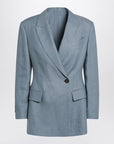 Brunello Cucinelli Avio-coloured linen blend jacket