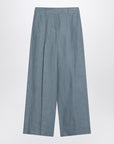 Brunello Cucinelli Wide avio-colored trousers in linen blend