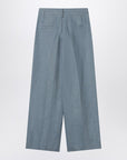 Brunello Cucinelli Wide avio-colored trousers in linen blend