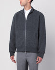 Thom Browne Grey wool zip-up cardigan