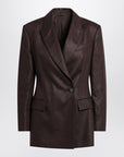 Brunello Cucinelli Shiny brown linen twill jacket
