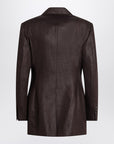 Brunello Cucinelli Shiny brown linen twill jacket