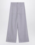 Brunello Cucinelli Wide lilac trousers in linen blend